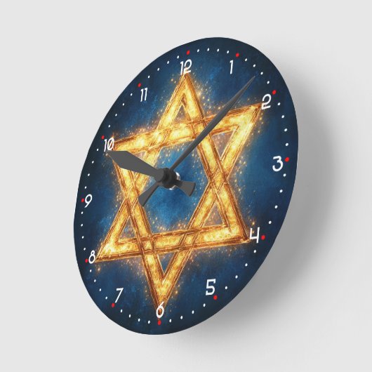 Star of David - mooie design Ronde Klok (Hoek)