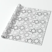 Star of David Pattern | Silver en White Classic Cadeaupapier (Uitgerold)