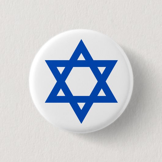 "STAR OF DAVID" RONDE BUTTON 3,2 CM (Voorkant)