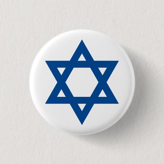 "STAR OF DAVID" RONDE BUTTON 3,2 CM (Voorkant)