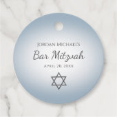 Star of David Simple Blue Bar Mitzvah Bedankjes Labels (Voorkant)