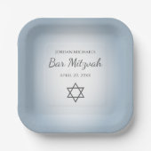 Star of David Simple Blue Modern Bat Mitzvah Papieren Bordje (Voorkant)