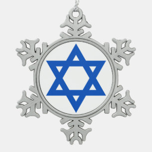 "STAR OF DAVID" TIN SNEEUWVLOK ORNAMENT