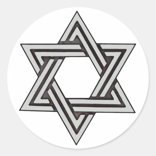 Star of David Wedding Invitation Envelope Seals Ronde Sticker (Voorkant)