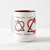 Star of David's Love (Mok) Tweekleurige Koffiemok (Voorkant links)