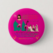 Star of Eternal Hope hot pink Ronde Button 5,7 Cm (Voorkant)