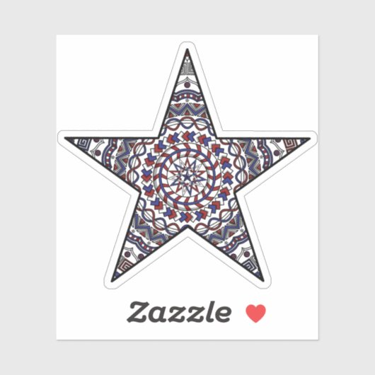 Star of Independence Contour Sticker (Vel)