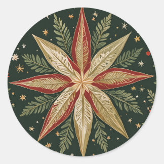 Star of Wonder Floral Ronde Sticker