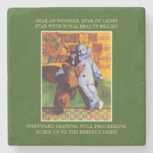 STAR OF WONDER Marble Onderzetter + Tekst / Groen