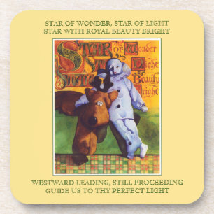 STAR OF WONDER Plastic Onderzetters + Tekst / Goud