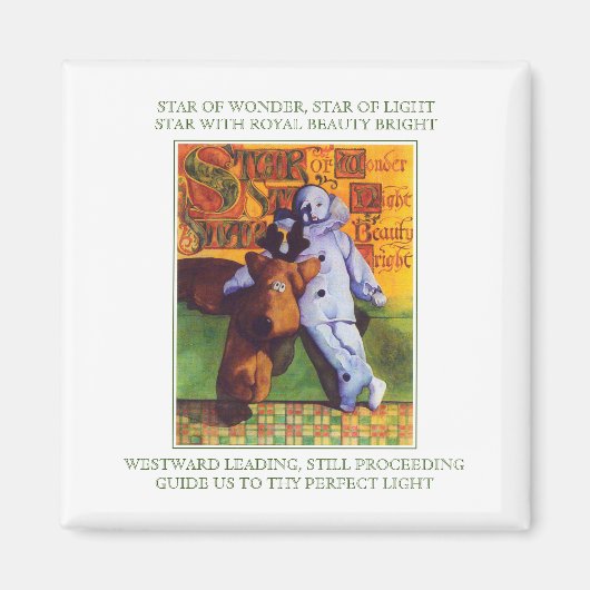 STAR OF WONDER Square Magnet + Tekst Magneet (Voorkant)