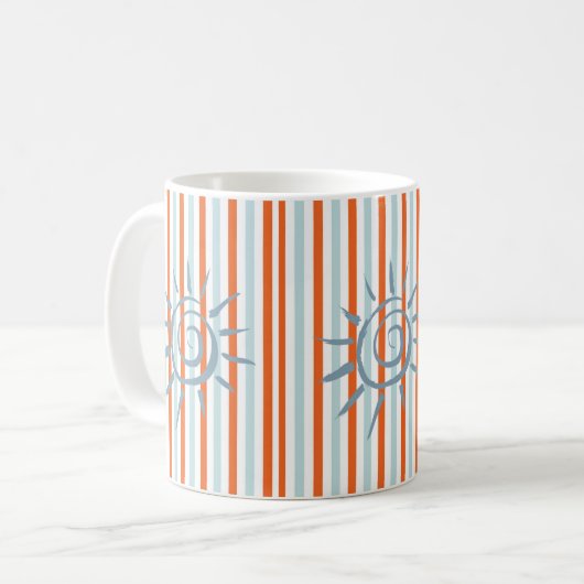Star Orange Blue Stripe Mug (Devant gauche)