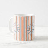 Star Oranje Blue Stripe Mok (Voorkant links)