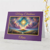 Star paradisiaque de Bethléem Carte de Noël (Fleur jaune)