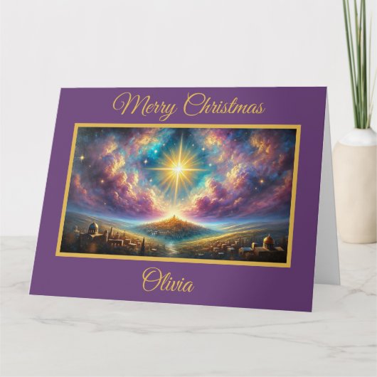 Star paradisiaque de Bethléem Carte de Noël (Devant)