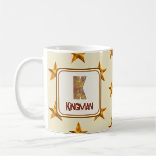 Star Patchwork Achternaam K Initiaal Monogram Koffiemok