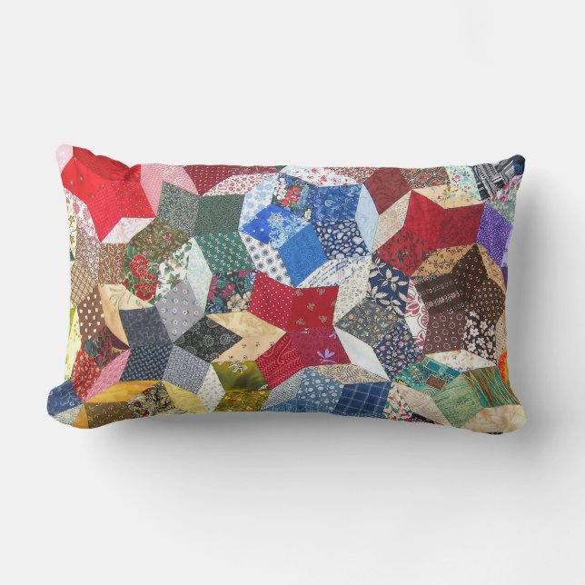 Star Patchwork Quilt  look Kussen (Voorkant)