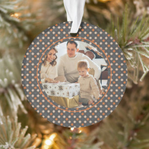 Star Patroon Foto Kerstmis Gepersonaliseerd Ornament