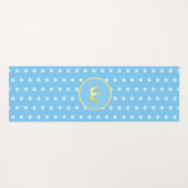 Star Pattern en Monogram op Turquoise Yoga Mat (Achterkant (horizontaal))