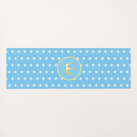 Star Pattern en Monogram op Turquoise Yoga Mat (Achterkant (horizontaal))