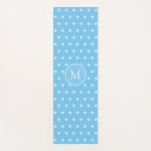 Star Pattern en Monogram op Turquoise Yoga Mat (Voorkant)