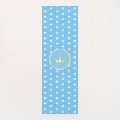 Star Pattern en Monogram op Turquoise Yoga Mat (Achterkant)