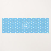 Star Pattern en Monogram op Turquoise Yoga Mat (Voorkant (horizontaal))