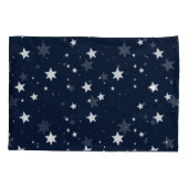 Star Pattern Pillow Cover with Custom Name - Blue Kussensloop (Achterkant)