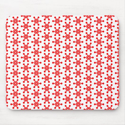 Star Pattern - Rood op wit Muismat (Voorkant)