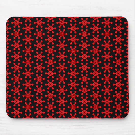 Star Pattern - Rood op zwart Muismat (Voorkant)