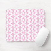Star Pattern - Roze op White Muismat (Met muis)