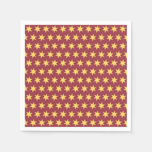 Star Pattern Trending Colors Maroon Gold Servet (Voorkant)