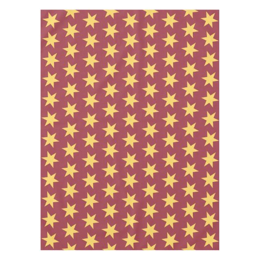 Star Pattern Trending Colors Maroon Gold Tafelkleed (Voorkant)
