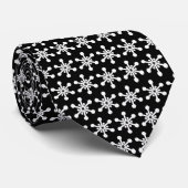 Star Pattern - White on Black Stropdas (Opgerold)