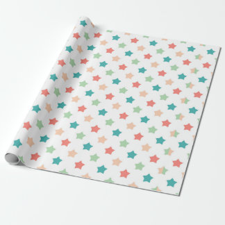 Star Patterns: Red, Green, Blue, and Peach Delight Cadeaupapier