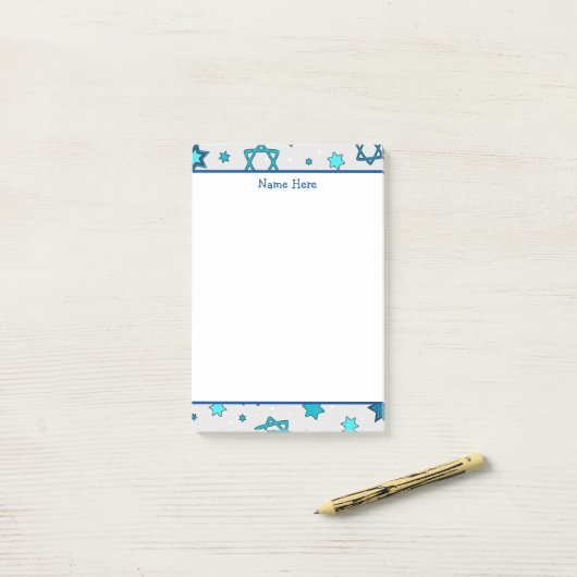 Star personnalisée de David Post-It Notes (Sur un bureau)