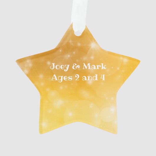 Star Photo Kinder Keepomwille Dated Kerstannament Ornament (achterkant)