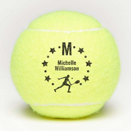 Star Player Monogrammed Tennisballen (Voorkant)