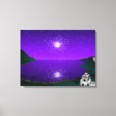 "Star Port" — Star Cluster over Alien-landschap Canvas Afdruk (Voorkant)