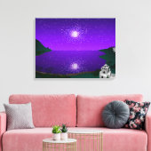 "Star Port" — Star Cluster over Alien-landschap Canvas Afdruk (Insitu (Woonkamer))
