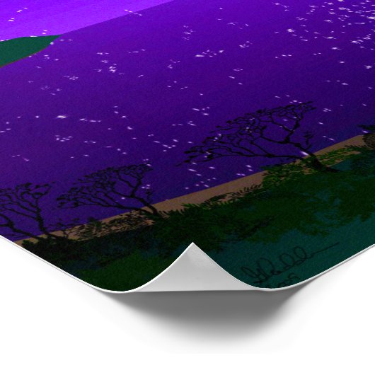 "Star Port" — Star Cluster over Alien-landschap Poster (Hoek)