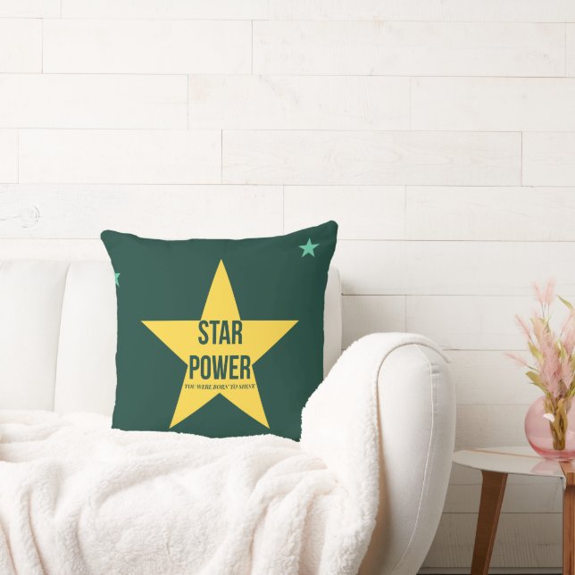 Star Power — 90s Retro Throw Pillow  Kussen (Bank)