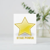 Star Power with Gold Star Briefkaart (Staand voorkant)