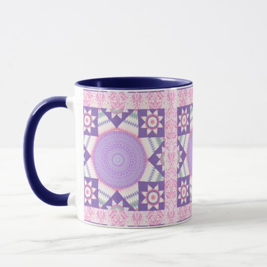 Star Quilt Carré Rose Art Mug Cup (Gauche)
