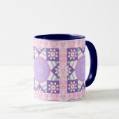 Star Quilt Carré Rose Art Mug Cup (Devant droit)