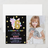 Star Rainbow Unicorn Anniversaire Invitations avec (Devant / Derrière)
