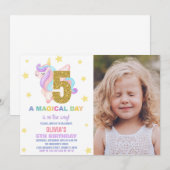 Star Rainbow Unicorn Anniversaire Invitations avec (Devant / Derrière)