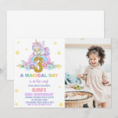 Star Rainbow Unicorn Anniversaire Invitations avec (Devant / Derrière)