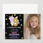 Star Rainbow Unicorn Anniversaire Invitations avec (Devant / Derrière)