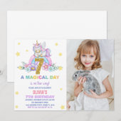 Star Rainbow Unicorn Anniversaire Invitations avec (Devant / Derrière)
